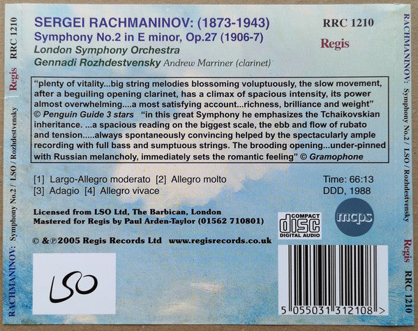 Rachmaninov: Symphony No.2 In E Minor (Uncut Version)