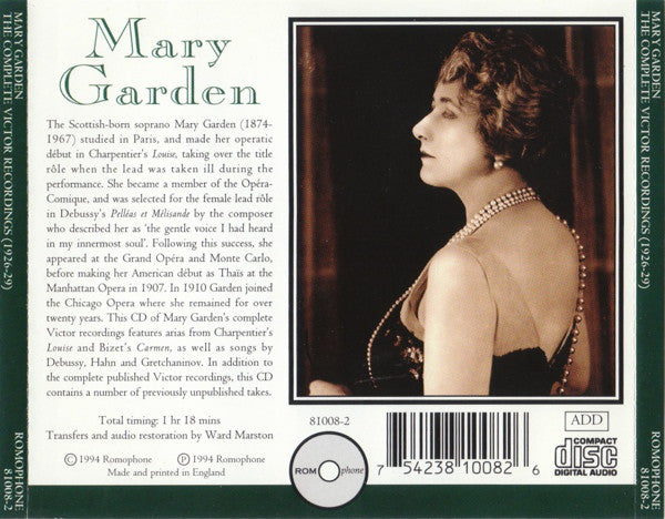 Mary Garden - Complete Victor Recordings 1926-1929