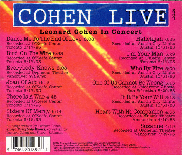 Cohen Live 