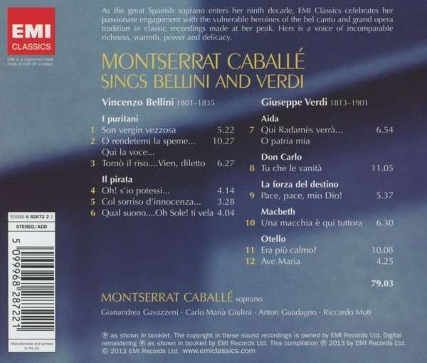 Montserrat Caballé sings Bellini & Verdi Arias