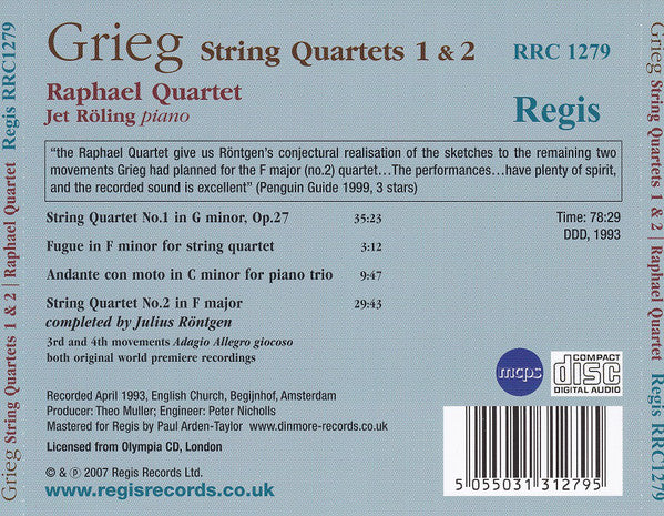 Grieg: Complete String Quartet Music