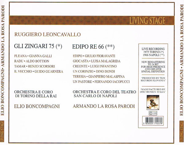 Leoncavallo: GLI ZINGARI/ EDIPO RE