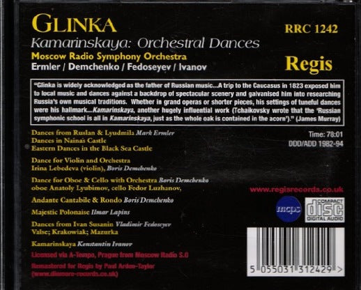 Glinka: Kamarinskaya. Orchestral Dances from Ivan Susanin, from Ruslan and Lydmila & more