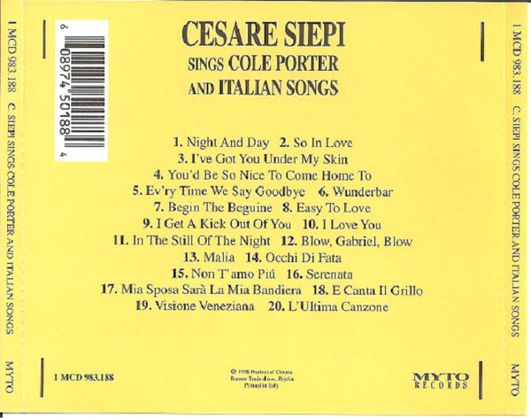 Cesare Siepi sings Cole Porter and Italian Songs