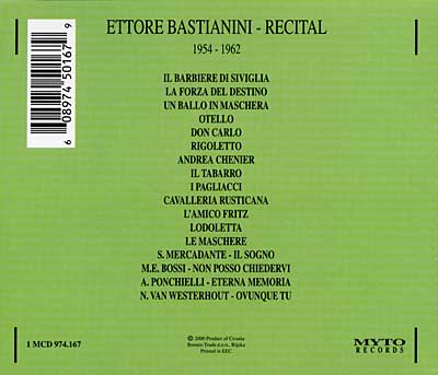 Ettore Bastianini Recital 1954-1962