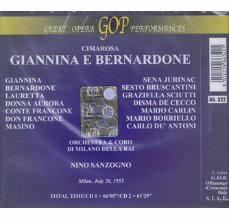 Cimarosa: GIANNINA E BERNANDONE