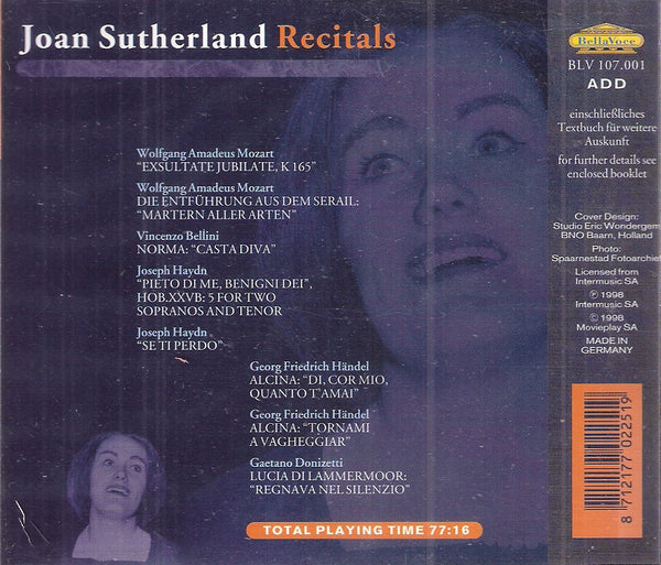 Joan Sutherland: Arias by Mozart, Bellini, Haydn, Handel & Donizetti (Recitals 1956, 1958 & 1960)