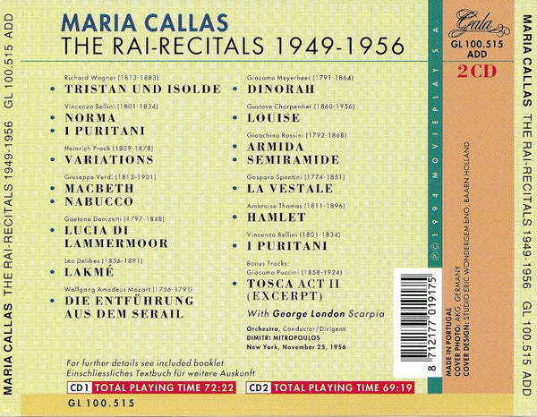 Maria Callas RAI recording 1949-1956