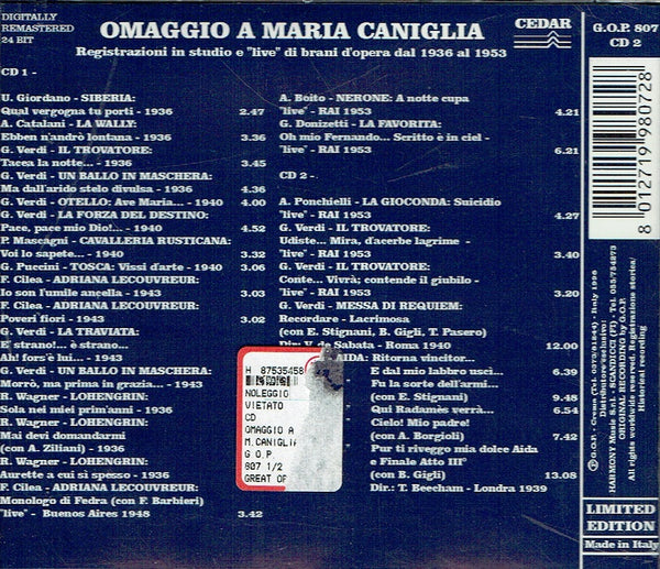 Tribute to Maria Caniglia - Opera Arias from 1936 to 1953