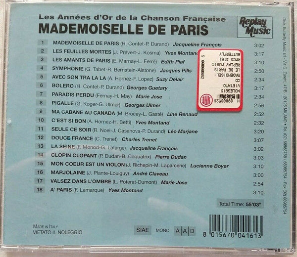 Mademoiselle De Paris - Les années d'or de la chanson