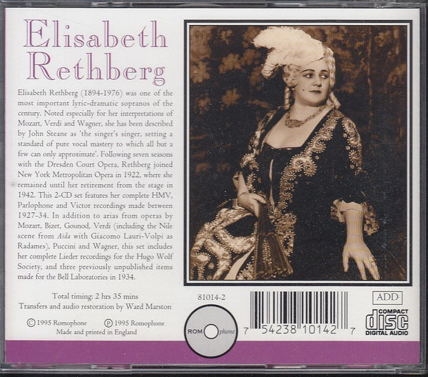 Elisabeth Rethberg: The HMV, Parlophone & Victor Recordings (1927-34)